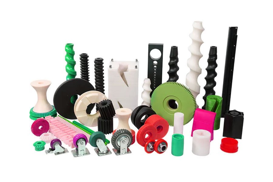Plastic products obtained by machining