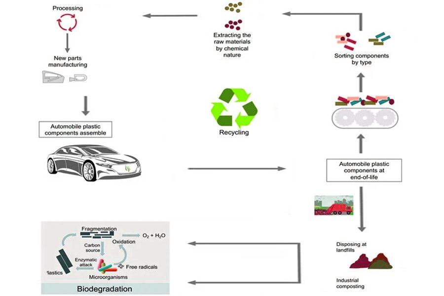 Engineered, recyclable and biodegradable plastics in the automotive industry